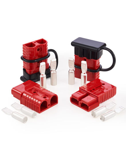 Picture of Orion Motor Tech Wire Connector 4 Pack, 175A Wire Harness Plug Kit for 2 to 4 Gauge Cables, 12V to 36V Battery Quick Connect Disconnect Set for Car Bike ATV Winches Lifts Motors More, Set of 4, Red