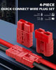Picture of Orion Motor Tech Wire Connector 4 Pack, 50A Wire Harness Plug Kit for 6-12 Gauge Cables, 12V-36V Battery Quick Connect Disconnect Set for Car Bike ATV Winches Lifts Motors More, Set of 4, Red
