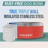 Picture of Coldest Dog Bowl - Anti Rust Metal & Non Slip Dog Bowls Large, Spill Proof Heavy Duty 3 Layers Insulated Dog Bowl - Food and Water Bowl for Dogs, Cats & Pets, Dishwasher Safe (100 oz, Crimson Red)