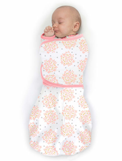 Picture of SwaddleDesigns 6-Way Omni Swaddle Sack for Newborn with Wrap & Arms Up Sleeves & Mitten Cuffs, Easy Swaddle Transition, Better Sleep for Baby Boys & Baby Girls, Heavenly Floral, Small, 0-3 Months