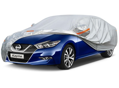 Picture of Kayme 6 Layers Car Cover Custom Fit for Nissan Maxima (1988-2024) Waterproof All Weather for Automobiles, Outdoor Full Cover Rain Sun UV Protection.Silver