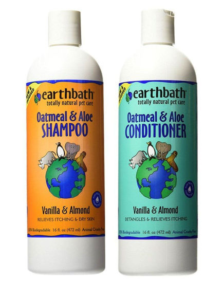 Picture of earthbath, Oatmeal & Aloe Dog Shampoo and Conditioner - Oatmeal Shampoo for Dogs, Itchy, Dry Skin Relief, Dog Wash, Made in USA, Dog Conditioner, Pet Shampoos - Vanilla & Almond, 16 Oz (1 Set)
