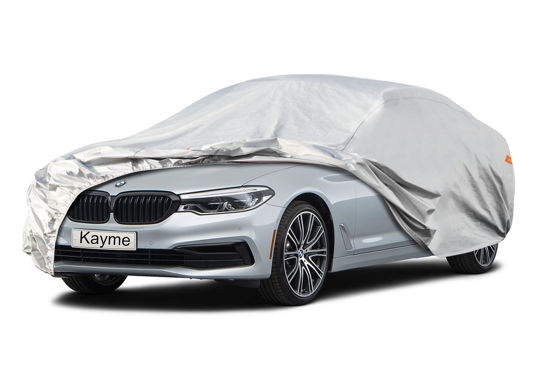 Picture of Kayme 6 Layers Car Cover Custom Fit for BMW 6 Series / 8 Series (2003-2024) Waterproof All Weather for Automobiles, Outdoor Full Cover Rain Sun UV Protection.Silver
