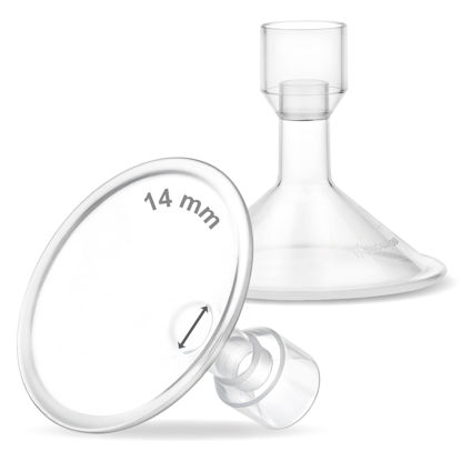 Picture of Maymom MyFit 14 mm Small Shields, Compatible with Medela Breast Pump- PersonalFit, Freestyle, Harmony, Maxi, Flex Connector, Connect to Widemouth/Narrow Connector, 2pcs