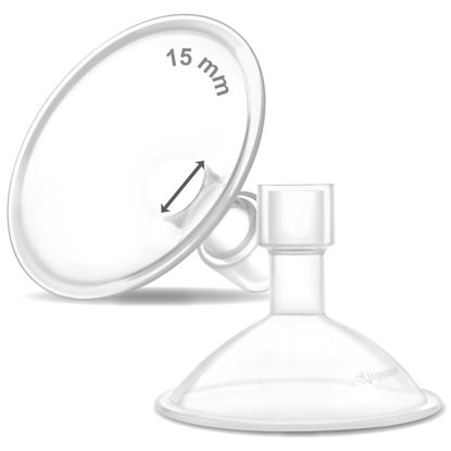 Picture of Maymom MyFit Crater Series 15mm Two-Piece Design Small Breastshield Compatible with Medela Breast Pumps; Not Original Medela Pump Parts; Replace Medela Shields; Fit Flex Connector; 2pc