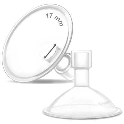 Picture of Maymom MyFit Crater Series 17mm Two-Piece Design Small Breastshield Compatible with Medela Breast Pumps; Not Original Medela Pump Parts; Replace Medela Shields; Fit Flex Connector; 2pc