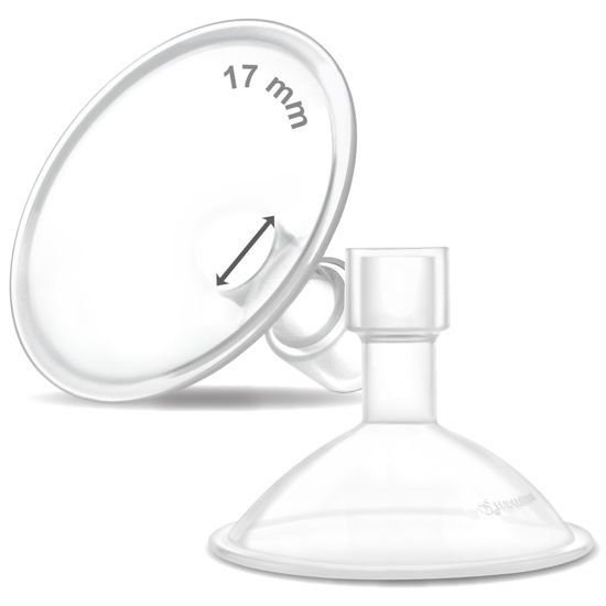 Picture of Maymom MyFit Crater Series 17mm Two-Piece Design Small Breastshield Compatible with Medela Breast Pumps; Not Original Medela Pump Parts; Replace Medela Shields; Fit Flex Connector; 2pc