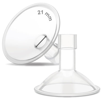 Picture of Maymom MyFit Crater Series 21mm Two-Piece Design Small Breastshield Compatible with Medela Breast Pumps; Not Original Medela Pump Parts; Replace Medela Shields; Fit Flex Connector; 2pc