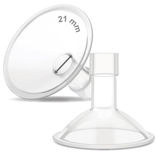 Picture of Maymom MyFit Crater Series 21mm Two-Piece Design Small Breastshield Compatible with Medela Breast Pumps; Not Original Medela Pump Parts; Replace Medela Shields; Fit Flex Connector; 2pc