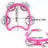 Picture of Cheerock Pack of 2 Plastic Percussion Handheld Tambourines with 4 Jingle Bells, Pink Mini Hand Bell Percussion, Musical Rhythm Instruments for Kids, Adults, School and Party