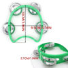 Picture of Cheerock Pack of 2 Plastic Percussion Handheld Tambourines with 4 Jingle Bells, Green Mini Hand Bell Percussion, Musical Rhythm Instruments for Kids, Adults, School and Party
