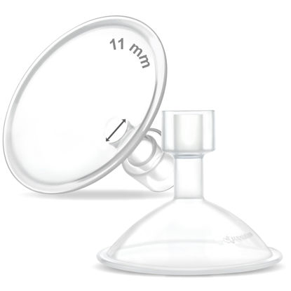 Picture of Maymom MyFit Crater Series 11mm Two-Piece Design Small Breastshield Compatible with Medela Breast Pumps; Not Original Medela Pump Parts; Replace Medela Shields; Fit Flex Connector; 2pc