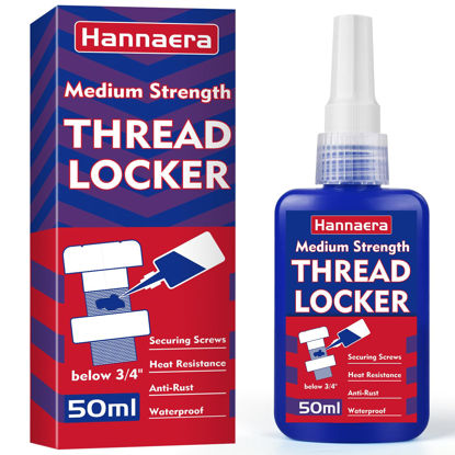 Picture of Thread Lock Blue 1.69 Fl oz/50 ml Medium Strength, Lock & Seal Nuts, Bolts, Fasteners and Metals, Blue Threadlocker Against Losening and Leakage