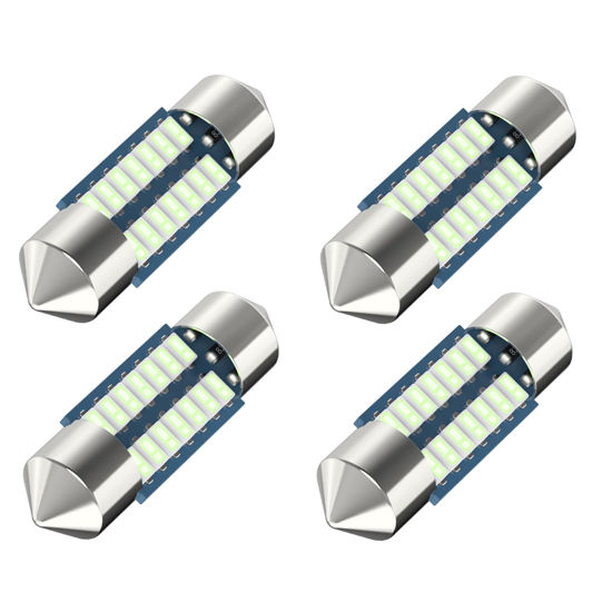 Picture of Serundo Auto DE3175 Led Car Bulb 31mm 1.22in Led Festoon Bulb, DE3021 DE3022 DE3023 6428 6430 7065 Led Festoon Bulb, Interior Led Used for Car Map Dome Light etc,Pack of 4pcs Ice Blue