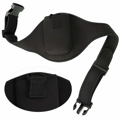 Picture of Weewooday 1 Pack Mic Belt Wireless Microphone Belt for Theatre Microphone Holder Waistband Bag for Fitness Instructor Micro Speaker (Black)