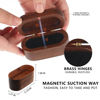 Picture of MYLYWOO Sapele Guitar Pick Holder Set with 1 Rosewood Pick and 6 Celluloid Picks in 3 Thicknesses, Mini Wooden Jewelry Organizers, Wood Color knick-knacks, 3.35×1.77×1.58 inches Storages