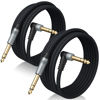 Picture of Birvemce 2 Pack Premium TRS Cable 10FT, 1/4 Inch TRS Cable- Noise Free and Long-Lasting Stereo 1/4 Audio Cable, Balanced Interconnect Line for Electric Guitar, Mixer, Studio Monitor, Right Angle