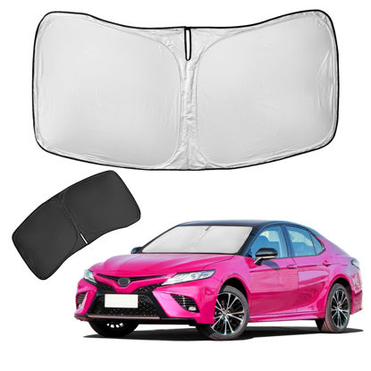 Picture of for Toyota Camry Sun Shade Sunshade Windshield Cover - 4 Layers Front Window Shade for Camry 2018-2024 LE XLE Hybrid SE XSE Sun Visor - 240T Shade Blocks UV Rays Car Accessories