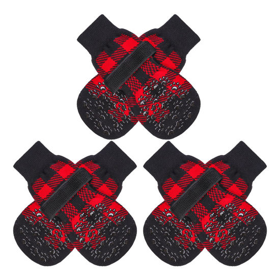 Picture of EXPAWLORER Anti-Slip Dog Socks-Double Sides Grips Traction Control on Hardwood Floor,Dog Shoes for Hot/Cold Pavement,Best Paw Protector,Prevents Licking,for Puppy Small Medium Large Senior Dogs