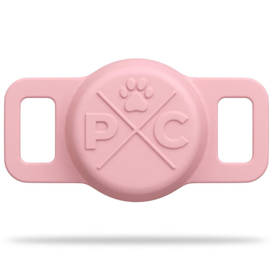 Picture of Pup Culture AirTag Dog Collar Holder, Extra-Durable, Lightweight, and Protective AirTag Case for Dog Collar - Track Your Pet Using an Apple AirTag - Dog Collar AirTag Holder- Pink 0.5 Inch Collar