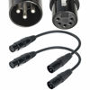 Picture of SiYear XLR Male 3 Pin to XLR Female 5 Pin DMX 512 Turnaround DMX Stage Light Cable, XLR3M to XLR5F Adaptor Cable (12inch / 2Pack)