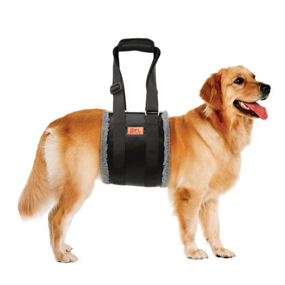 Picture of Adjustable Dog Lift Harness, Dog Sling for Large Dogs Hind Leg Support, Soft Lift Support Helps Senior, Injured, Disabled and After ACL Surgery Dogs-Black & Grey (Large)