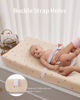 Picture of Blissful Diary Muslin Changing Pad Cover for Girls Boys, Ultra Soft Breathable Cotton, Baby Diaper Change Table Pad Covers, 2Pack (Sunshine&Brown)