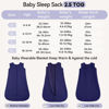 Picture of Unnivoll Baby Sleep Sack 6-12 Months TOG 2.5 Winter Baby Wearable Blanket, 100% Cotton Fabric Newborn Infant Sleeping Sack 2-Way Zipper Quilted Sleepsack, Warm Soft Navy Blue