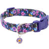 Picture of Faygarsle Cotton Dog Collar Cute Dog Collars for Small Medium Large Dogs Purple Floral Colored Options Soft and Fancy Pet Collars for Girls Flower Pattern for Girl Dog Collar M