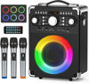 Picture of HWWR Karaoke Machine with 3 Microphones for Adults and Kids,Portable Party Karaoke Speaker with DJ Lights, Bluetooth Speaker for Home Party, Gatherings,Monitor-Speaker-and-subwoofer-Parts