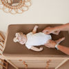 Picture of Konssy 2 Pack Muslin Changing Pad Cover for Baby Girls Boys 100% Cotton Fitted Diaper Changing Table Cover Set, Soft Changing Pad Sheets (Brown,Cream)
