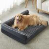 Picture of BFPETHOME Extra Large Orthopedic Dog Bed, L-Shaped Pet Bed for Dogs up to 100 lbs, Waterproof, Removable Washable Cover, Non-Slip Base, 48 x 35 x 7.5 inches, Dark Grey