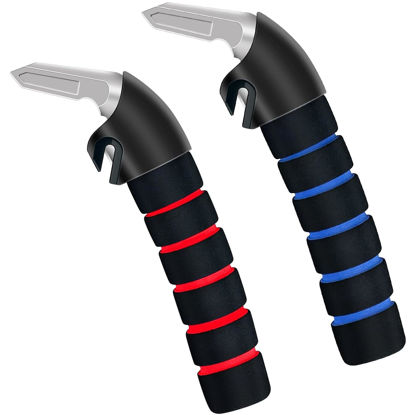 Picture of KOUNATSURI Car Door Handle for Elderly - Auto Grab Handles - Portable Bar Car Support Handle for Elderly & Seniors & Handicap Standing Mobility Safety Tip to Help Get Out（Blue and Red）