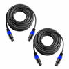 Picture of Yoico 2Pcs 100 Feet Professional Speakon to Speakon Cables Wire Speaker Audio Amplifier Cord 7mm with Twist Lock