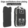 Picture of Kirsnda for GMC Key fob Cover case with Keychain,Soft TPU Key Shell/Skin,4-Buttons fit Chevy Colorado Silverado Suburban Tahoe Silverado Remote Key Vehicle Accessories(Black Silver)
