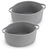 Picture of Woven Storage Basket with Handles, Cotton Nursery Container Organizer Holder for Toys Book Baby Diapers Pet Shelf Cabinet Organization Decor