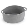 Picture of Woven Storage Basket with Handles, Cotton Nursery Container Organizer Holder for Toys Book Baby Diapers Pet Shelf Closet Organization Decor