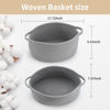 Picture of Woven Storage Basket with Handles, Cotton Nursery Container Organizer Holder for Toys Book Baby Diapers Pet Shelf Closet Organization Decor