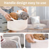 Picture of Woven Storage Basket with Handles, Cotton Nursery Container Organizer Holder for Toys Book Baby Diapers Pet Shelf Closet Organization Decor