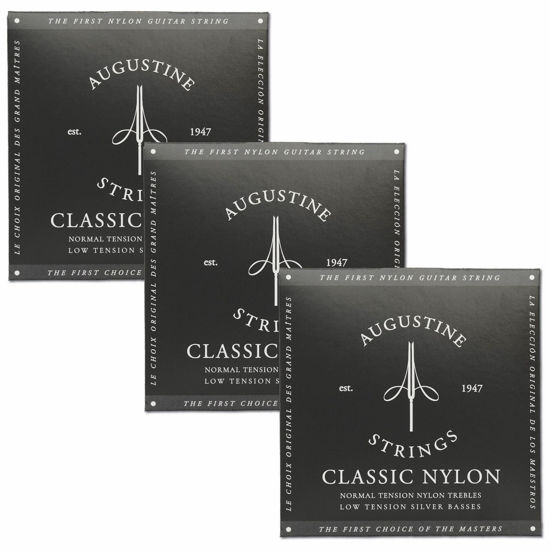 Picture of Augustine Strings Classic Black - Low Tension Classical Guitar Strings - The Original Nylon String - 3 Sets