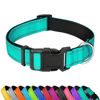 Picture of PWOD Reflective Dog Collar, Adjustable Soft Neoprene Padded Nylon Pet Collars with Buckle for Medium Dogs, Teal,M