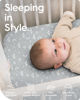 Picture of Pack and Play Sheets Fitted, TotBasic Buttery Soft Portable Crib Sheets, Compatible with Graco Pack n Play Playard Crib & Other 27 x 39 Inch Playpen Mattress, 2 Pack Playard Sheets(Grey Stars & Moon)