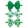 Picture of YanJie Baby Bows Headbands - Shamrock Headbands with Green Bows for Newborn Girls, Infants and Toddlers, St Patrick's Day Hair Accessories