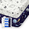 Picture of Pack N Play Sheets Fitted, TotBasic Ultra Soft Space Mini Crib Sheets, Premium Jersey Knit Pack and Play Sheets Neutral, Stretchy Play Yard Sheets for Pack and Play Mattress, 2 Pack