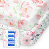Picture of Pack N Play Sheets Girl, TotBasic Floral Mini Crib Sheets Fitted, Premium Jersey Knit Pack and Play Sheets, Stretchy Play Yard Sheets for Pack and Play Mattress, 2 Pack (Pink Floral)