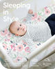 Picture of Pack N Play Sheets Girl, TotBasic Floral Mini Crib Sheets Fitted, Premium Jersey Knit Pack and Play Sheets, Stretchy Play Yard Sheets for Pack and Play Mattress, 2 Pack (Pink Floral)