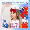 Picture of YanJie 3rd of July Hairband Nylon Baby Girl Bows with Red, White, Blue Accents - One Size Fits All Infant Toddler Headbands for Festivals, Everyday Wear, and Special Occasions - Set of 3