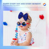 Picture of YanJie 3rd of July Hairband Nylon Baby Girl Bows with Red, White, Blue Accents - One Size Fits All Infant Toddler Headbands for Festivals, Everyday Wear, and Special Occasions - Set of 3