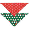 Picture of Realeaf Christmas Dog Bandanas 2 Pack, Snowflake and Santa Claus Dog Scarf for Boy and Girl, Premium Durable Fabric, Holiday Red and Green Bandana for Small and Medium Dogs Cats Pets (Small)