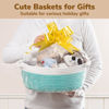 Picture of Goodpick Easter Basket Empty to Fill, Small Woven Basket with Handles for Organizing, Easter Basket Egg Collecting, Baby Laundry Basket, Dog Toy Basket, 12"x 8" x 5", Bule
